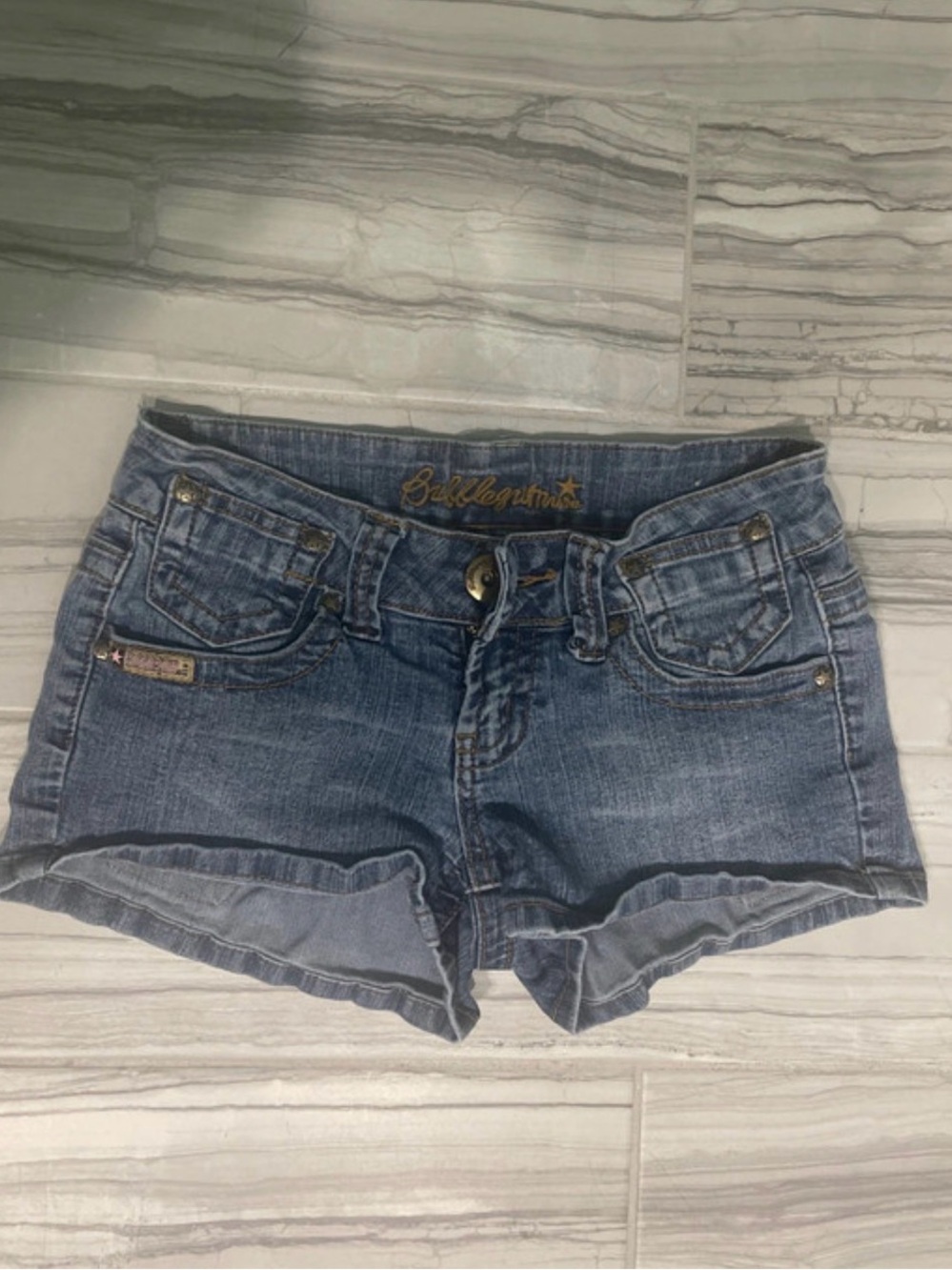 Y2K Bubblegum   Women's Blue Denim Shorts